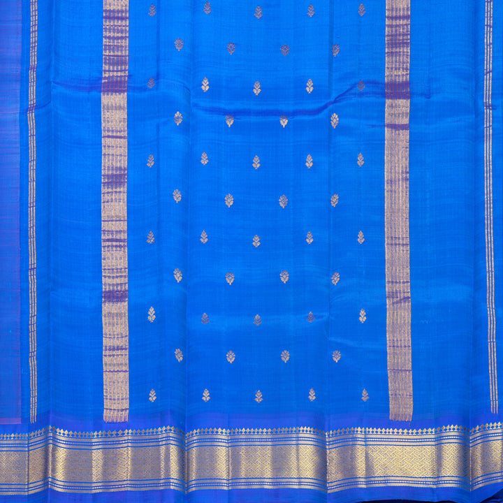 Hayagrivas Blue-Purple Pure One-sided Border Kanjivaram Silk Saree KBF703G1-39