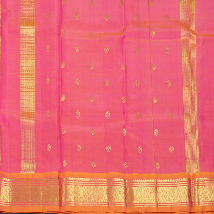 Hayagrivas Rani Pink Pure One-sided border Kanjivaram Silk Saree KBF703G1-4