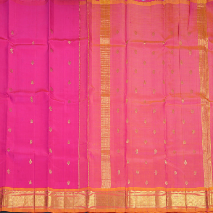 Hayagrivas Rani Pink Pure One-sided border Kanjivaram Silk Saree KBF703G1-4