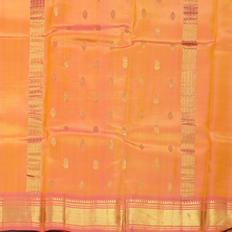 Hayagrivas Lime Green Pure One-sided border Kanjivaram Silk Saree KBF703G1-41