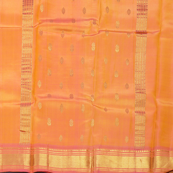 Hayagrivas Lime Green Pure One-sided border Kanjivaram Silk Saree KBF703G1-41