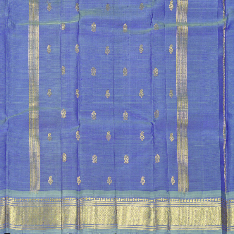 Hayagrivas Purplish-Blue Pure One-sided border Kanjivaram Silk Saree KBF703G1-42
