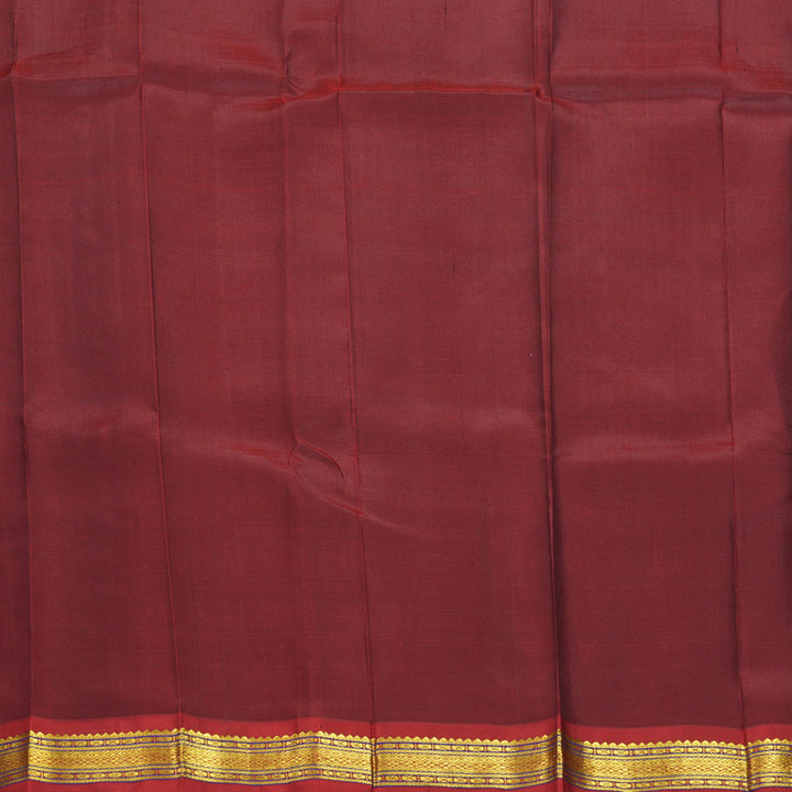 Hayagrivas Handloom Wine Purple Kanjivaram Silk Saree with Red Border KBF703G2-2