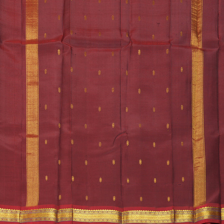 Hayagrivas Handloom Wine Purple Kanjivaram Silk Saree with Red Border KBF703G2-2