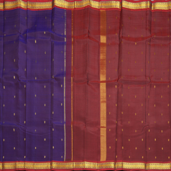 Hayagrivas Handloom Wine Purple Kanjivaram Silk Saree with Red Border KBF703G2-2