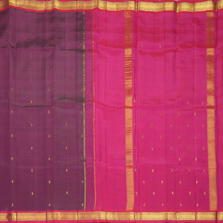 Hayagrivas Handloom Purple Kanjivaram Silk Saree with Pink Border KBF703G2-3