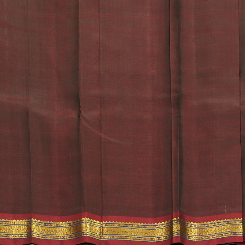 Hayagrivas Handloom Bottle Green Kanjivaram Silk Saree with Araku Maroon Border KBF703G2-7