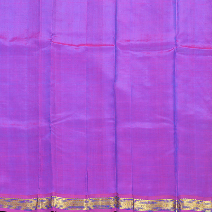 Hayagrivas Handloom Ananda Blue Kanjivaram Silk Saree with Magenta Border KBF703G2-9