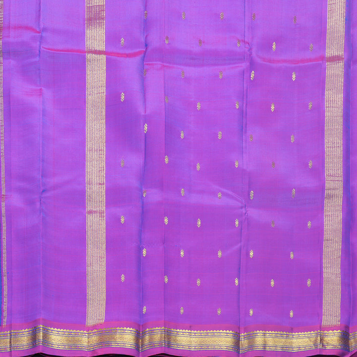 Hayagrivas Handloom Ananda Blue Kanjivaram Silk Saree with Magenta Border KBF703G2-9