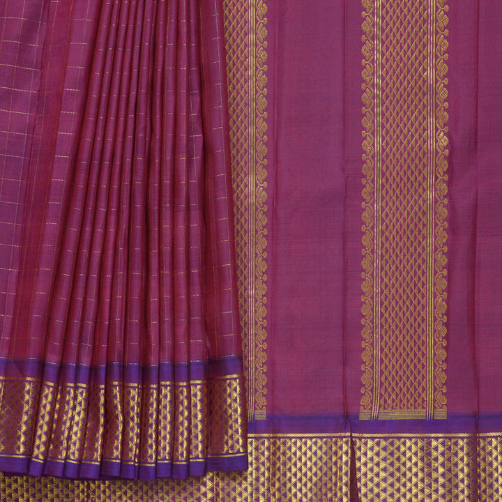 Hayagrivas Handloom Wine Purple Kanjivaram Silk Saree KBF703G4-2