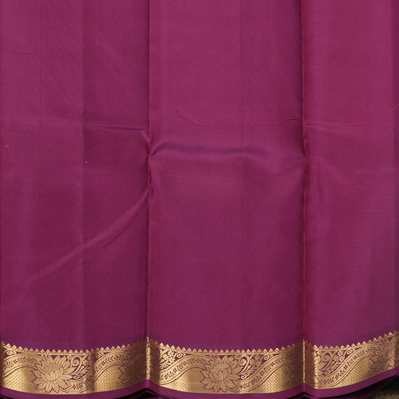 Hayagrivas Handloom Rust Orange Kanjivaram Silk Saree with Burgundy Border KBF703G5-10