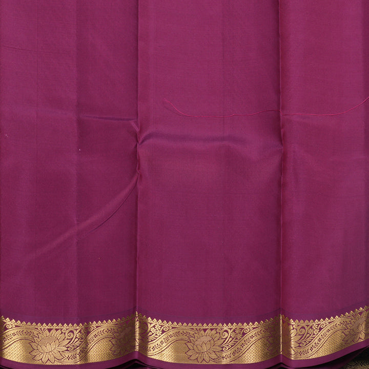Hayagrivas Handloom Rust Orange Kanjivaram Silk Saree with Burgundy Border KBF703G5-10