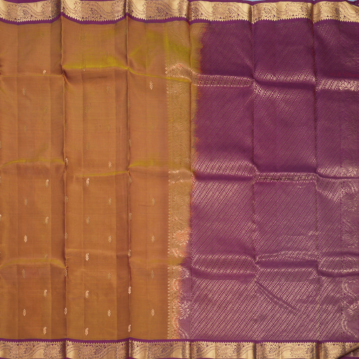 Hayagrivas Handloom Rust Orange Kanjivaram Silk Saree with Burgundy Border KBF703G5-10