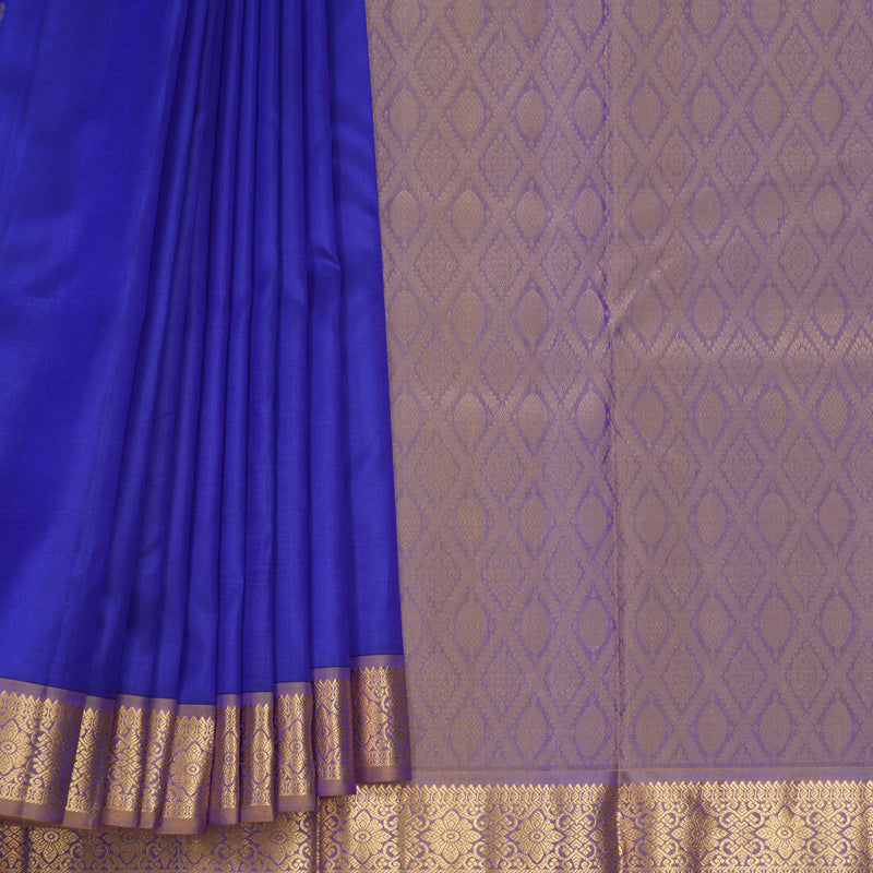 Hayagrivas MS Blue Handloom Kanjivaram Silk Saree KBF703G5-8