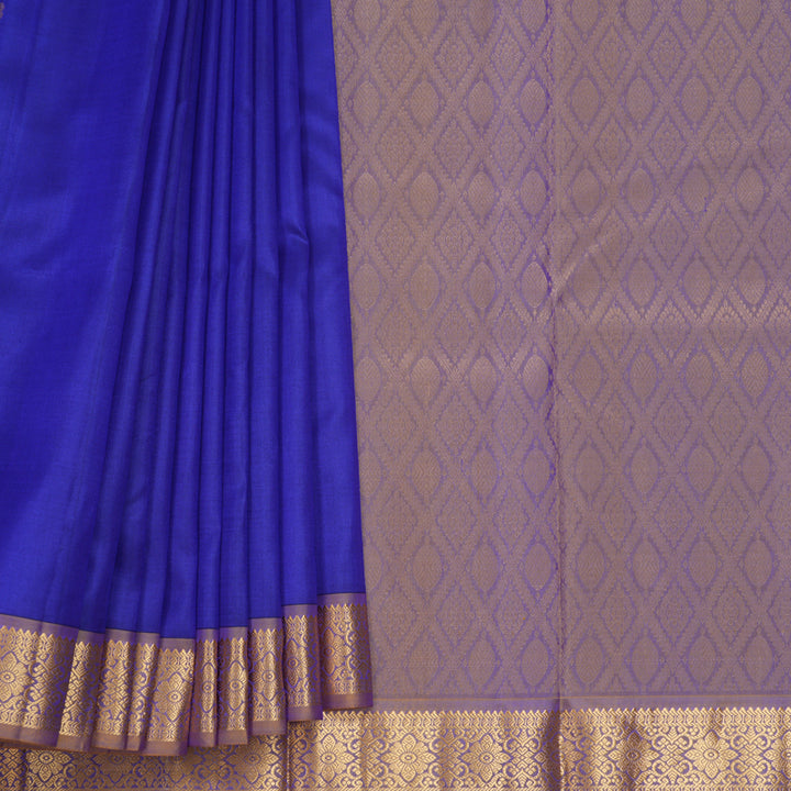 Hayagrivas MS Blue Handloom Kanjivaram Silk Saree KBF703G5-8