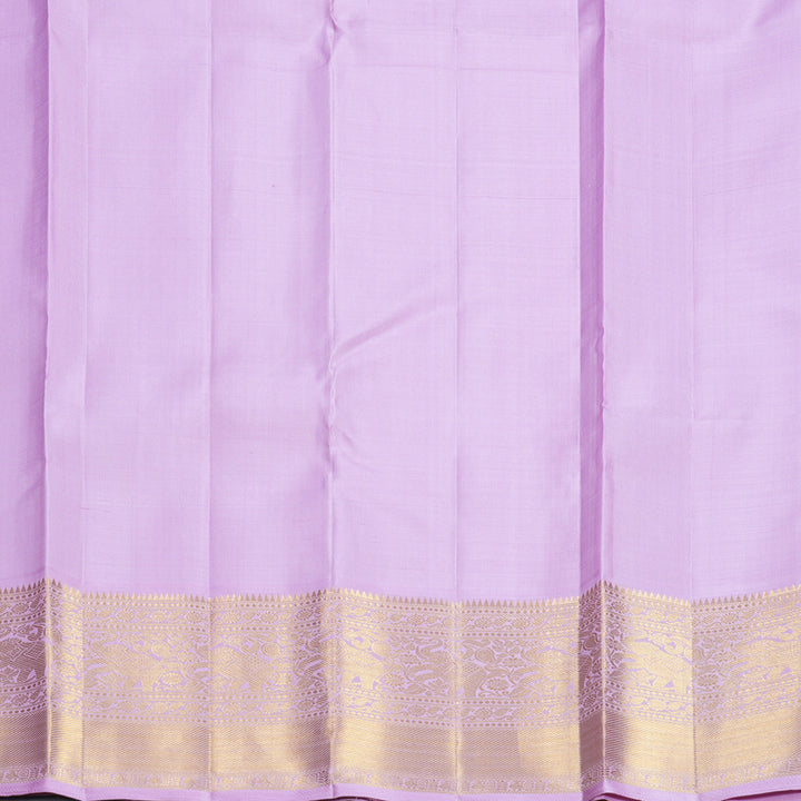 Hayagrivas Handloom Bright Teal Kanjivaram Silk Saree with Lilac Border KBF704G1-1