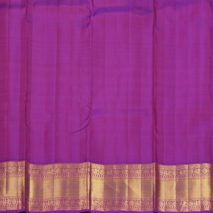 Hayagrivas Handloom Yellow Kanjivaram Silk Saree with Purple Border KBF704G1-2