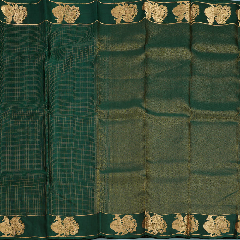 Hayagrivas Handloom Bottle Green Kanjivaram Silk Saree KBF705G2-2