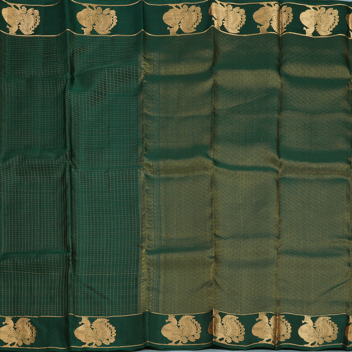 Hayagrivas Handloom Bottle Green Kanjivaram Silk Saree KBF705G2-2