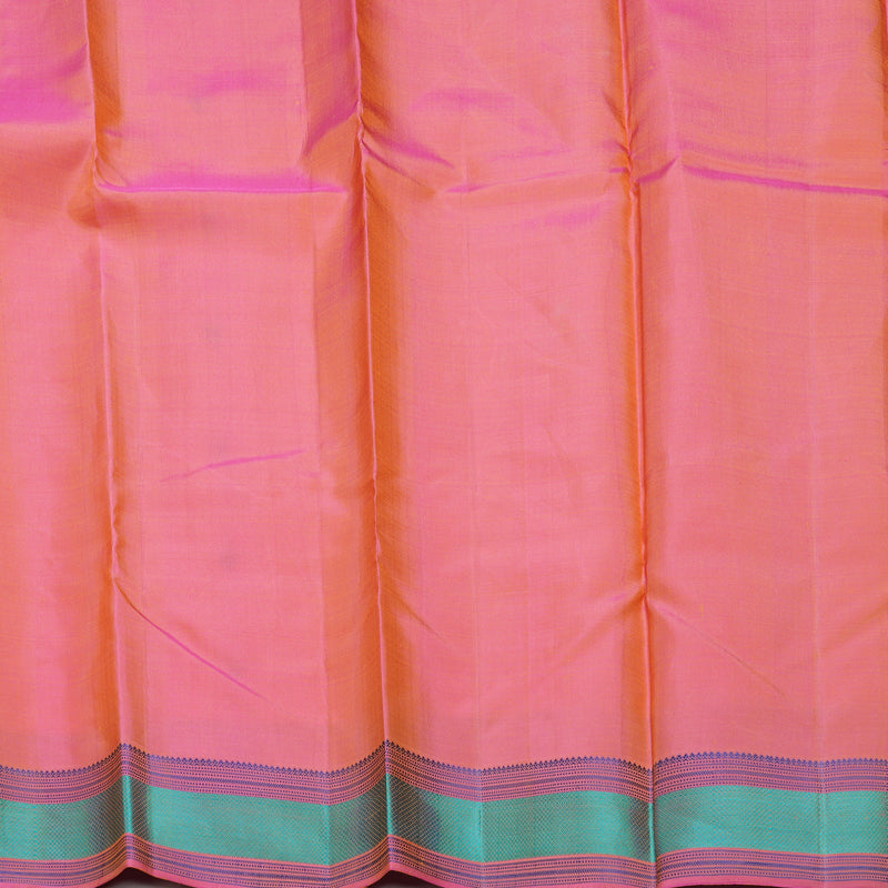 Hayagrivas Handloom Yellow Kanjivaram Silk Saree with Pink Border KBF706G12-1
