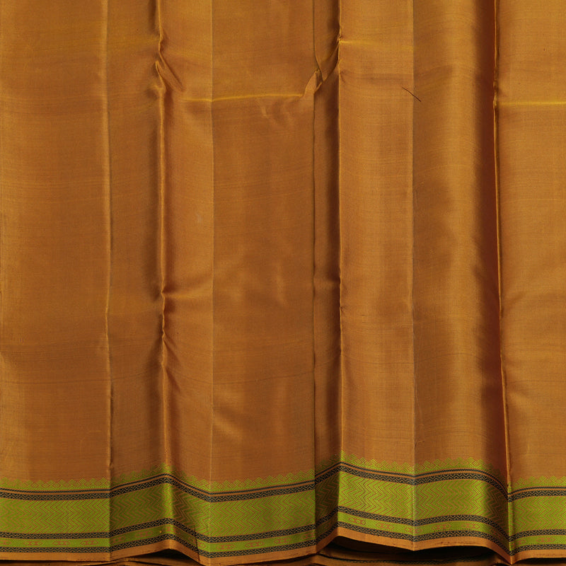 Hayagrivas Handloom Burgundy Kanjivaram Silk Saree with Honey Mustard Border KBF706G15-1