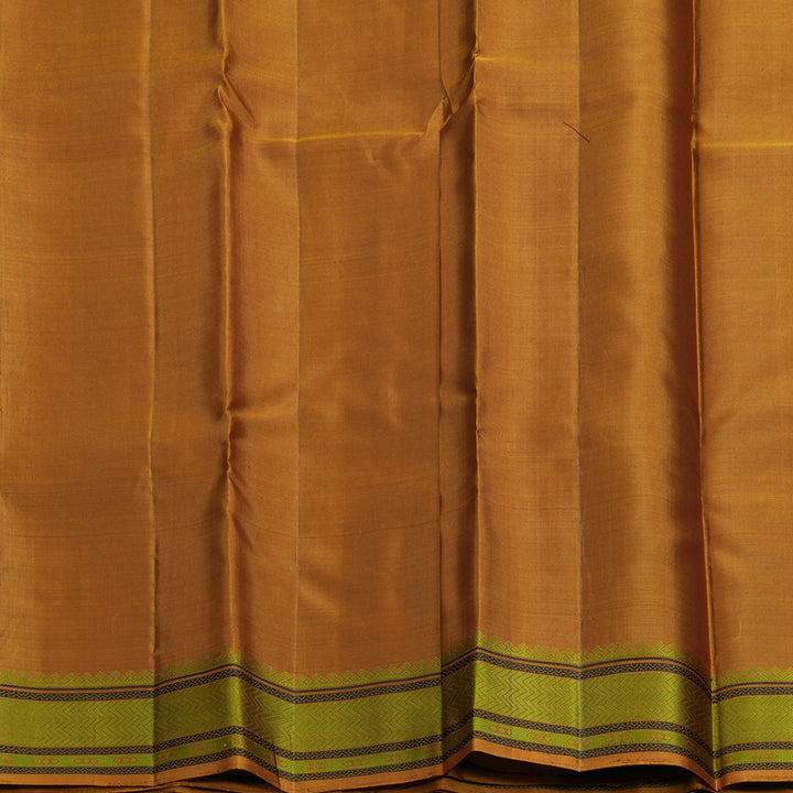 Hayagrivas Handloom Burgundy Kanjivaram Silk Saree with Honey Mustard Border KBF706G15-1
