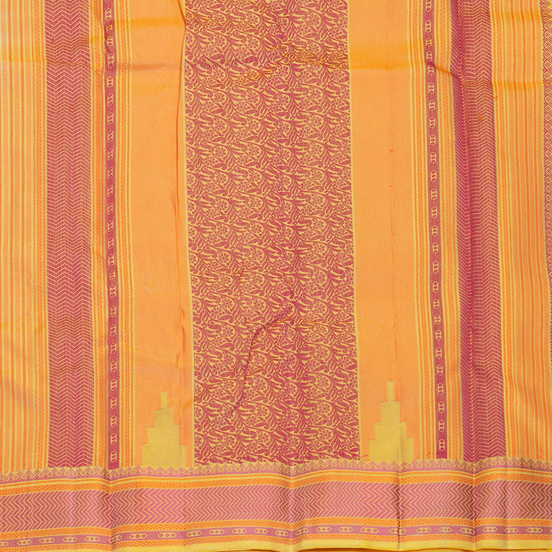 Hayagrivas Handloom Sandal Kanjivaram Silk Saree with Yellow Border KBF706G15-5