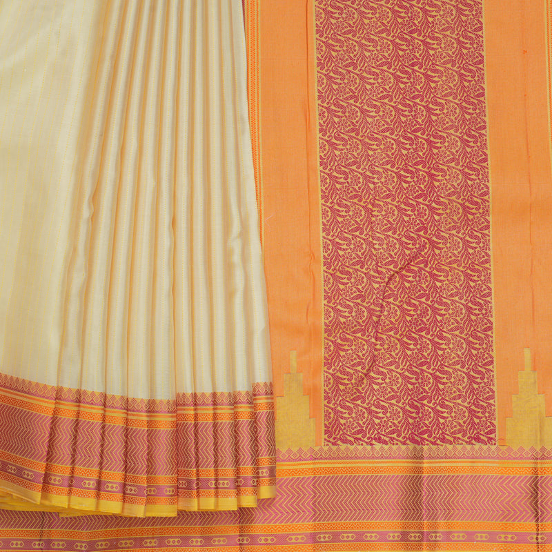 Hayagrivas Handloom Sandal Kanjivaram Silk Saree with Yellow Border KBF706G15-5