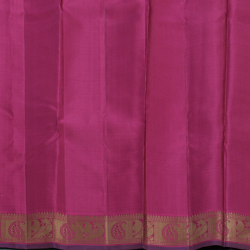 Hayagrivas Handloom Brown Kanjivaram Silk Saree with Magenta Border KBF706G16-2