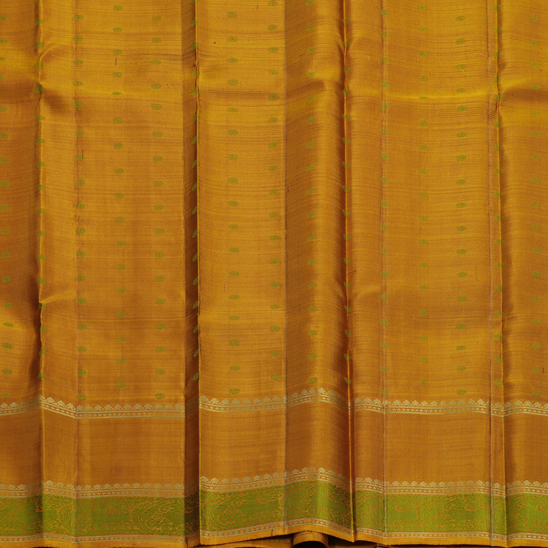 Hayagrivas Handloom Burgundy Kanjivaram Silk Saree with Golden Mustard Border KBF706G19-7