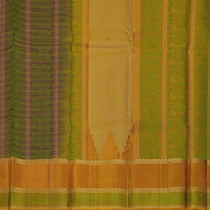 Hayagrivas Handloom Burgundy Kanjivaram Silk Saree with Golden Mustard Border KBF706G19-7