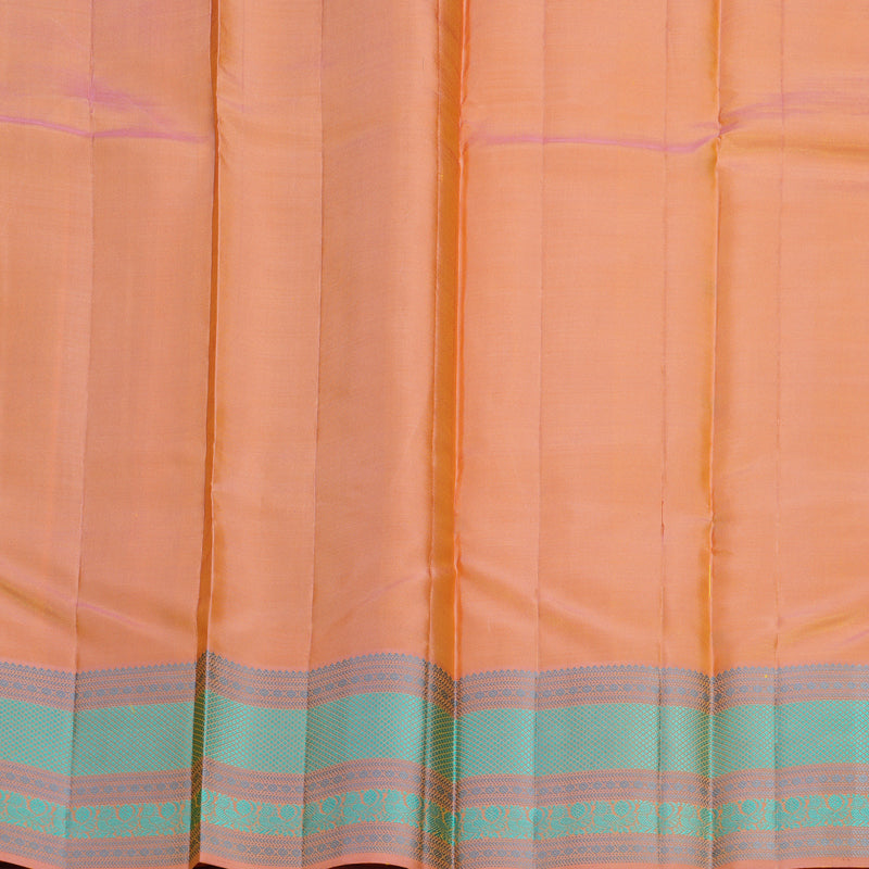 Hayagrivas Handloom Lemon Yellow Kanjivaram Silk Saree with Peach Border KBF706G23-10