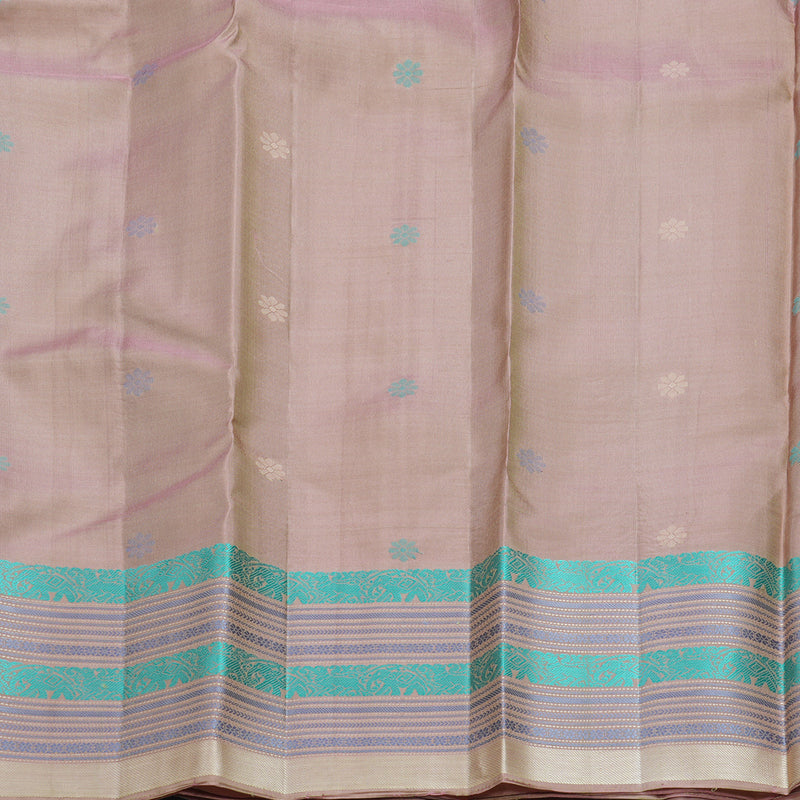Hayagrivas Handloom Elaichi Green Kanjivaram Silk Saree with Elaichi Green Border KBF706G26-4