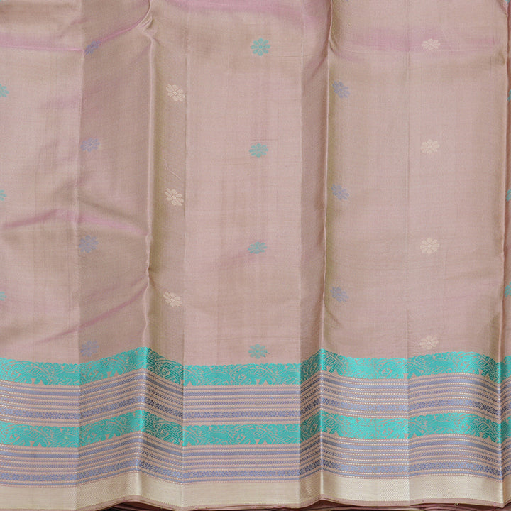 Hayagrivas Handloom Elaichi Green Kanjivaram Silk Saree with Elaichi Green Border KBF706G26-4
