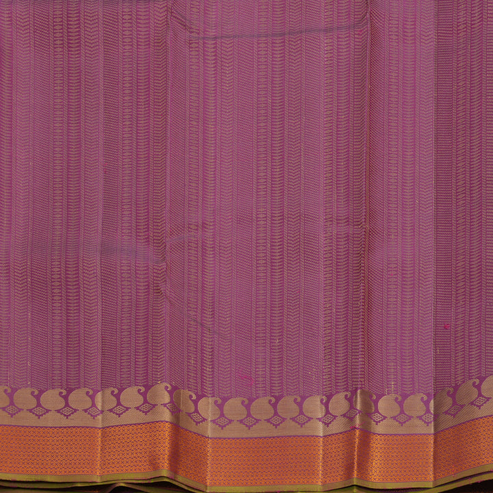 Hayagrivas Handloom Purple Kanjivaram Silk Saree with Light Brown Border KBF706G4-4