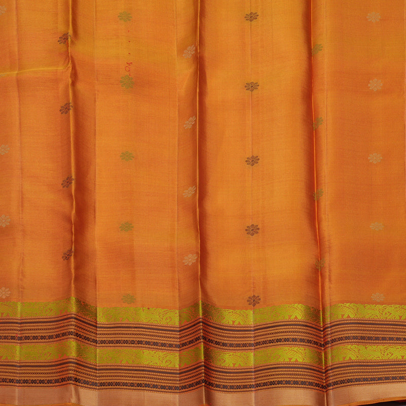 Hayagrivas Handloom Pink Kanjivaram Silk Saree with Golden Orange Border KBF706G26-2
