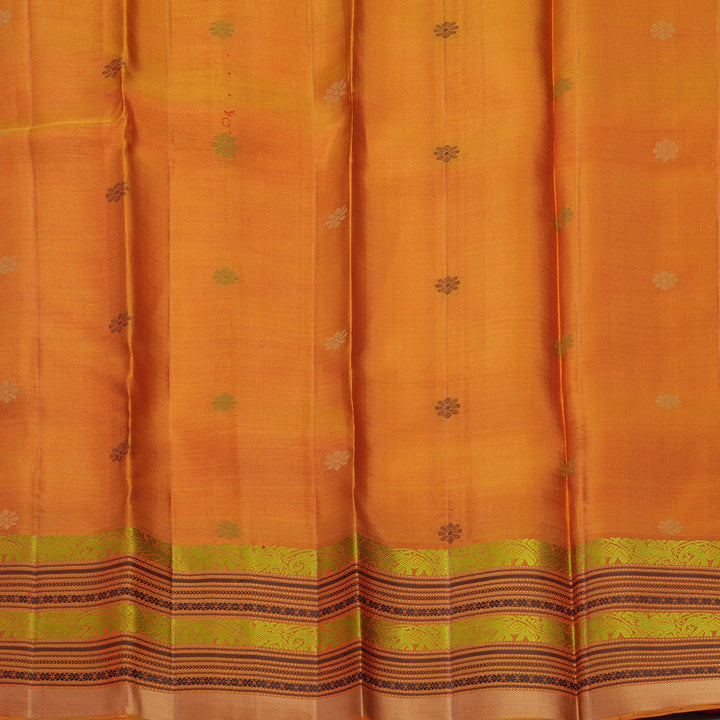 Hayagrivas Handloom Pink Kanjivaram Silk Saree with Golden Orange Border KBF706G26-2