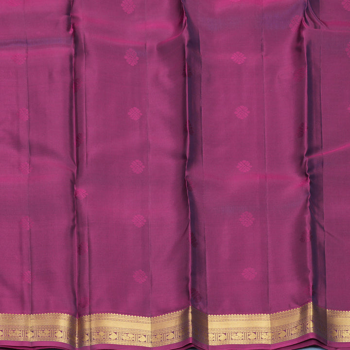 Hayagrivas Handloom Navy Blue Kanjivaram Silk Saree with Purple Border KBF707G1-12