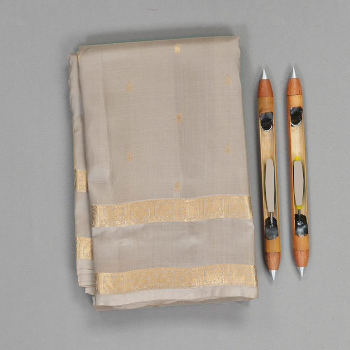 Hayagrivas Handloom Greige Kanjivaram Silk Saree KBF707G1-25
