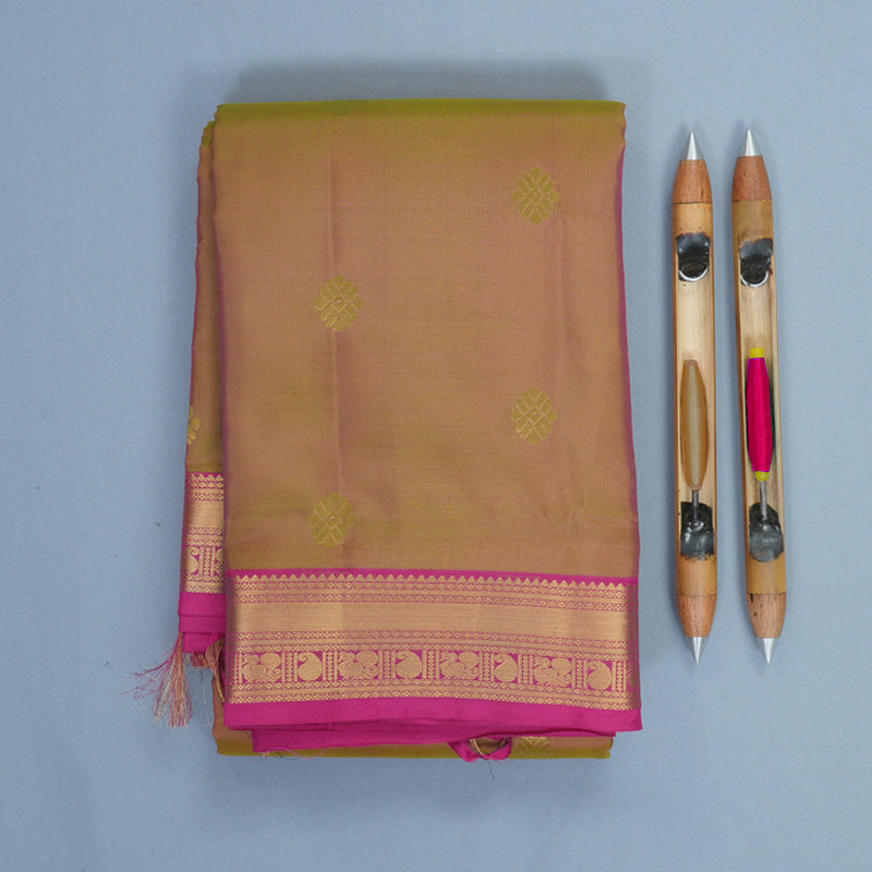Hayagrivas Handloom Manthalir Kanjivaram Silk Saree with Pink Border KBF707G1-5