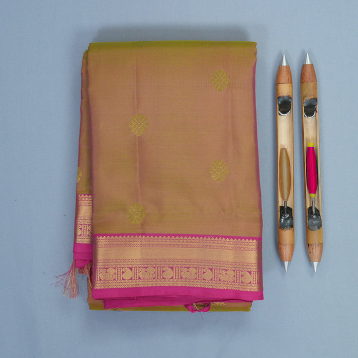 Hayagrivas Handloom Manthalir Kanjivaram Silk Saree with Pink Border KBF707G1-5