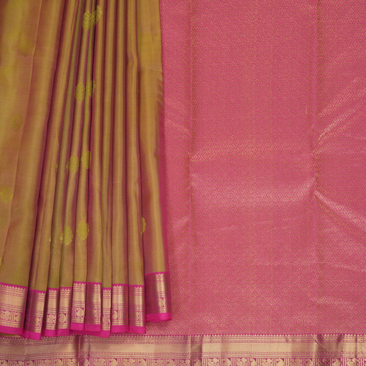 Hayagrivas Handloom Manthalir Kanjivaram Silk Saree with Pink Border KBF707G1-5