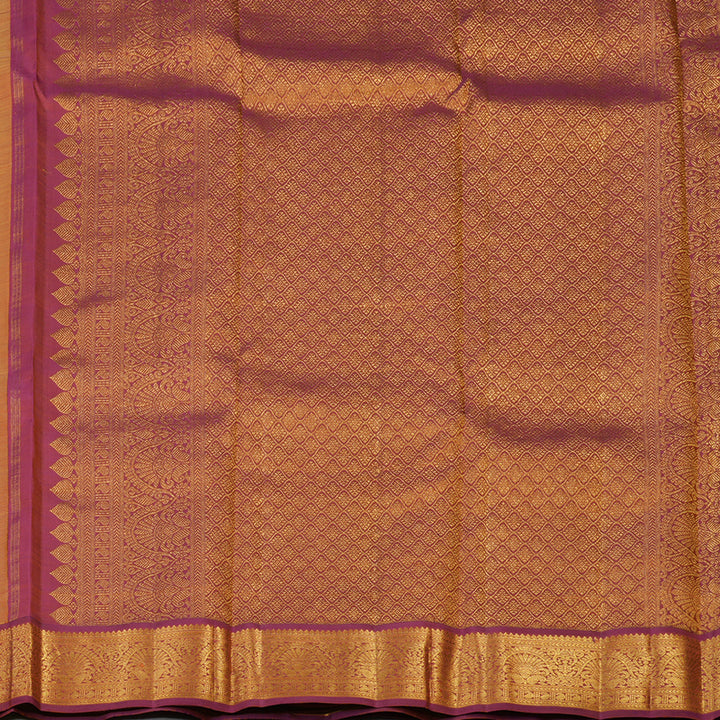 Hayagrivas Handloom Yellow Kanjivaram Silk Saree with Magenta Border KBF70D1-1
