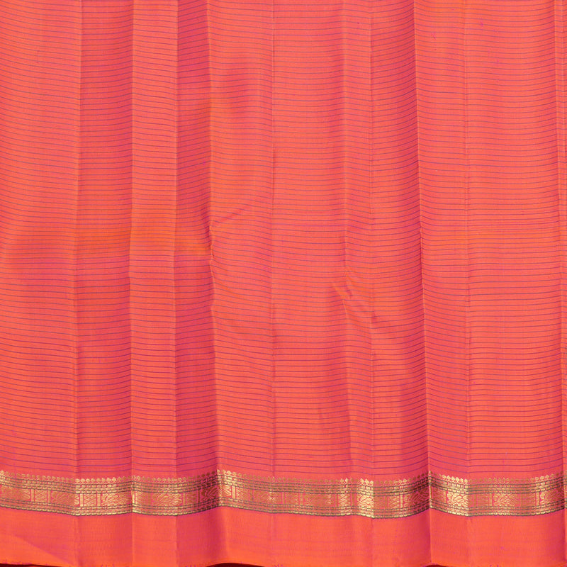 Hayagrivas Handloom Orangish-Pink Kanjivaram Silk Saree KBF711G2-1