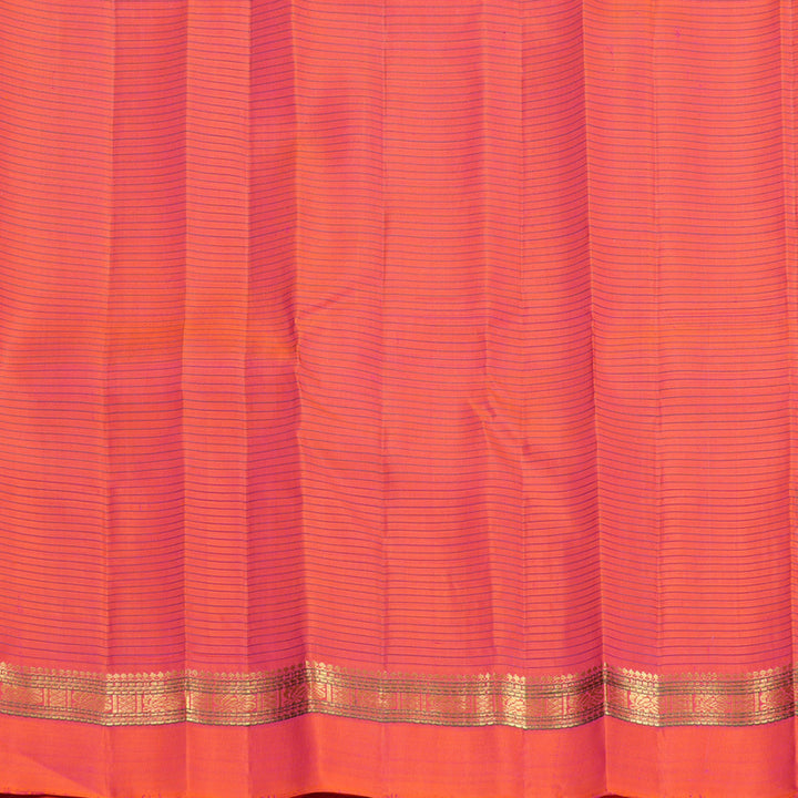 Hayagrivas Handloom Orangish-Pink Kanjivaram Silk Saree KBF711G2-1