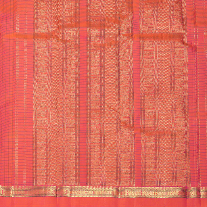 Hayagrivas Handloom Orangish-Pink Kanjivaram Silk Saree KBF711G2-1