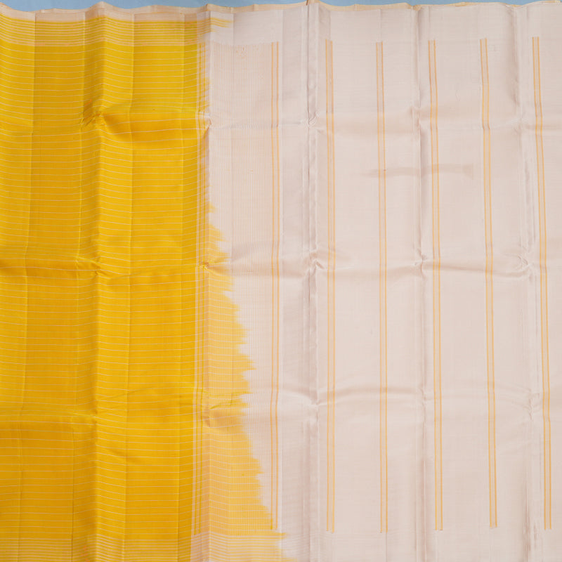 Hayagrivas Handloom Yellow Kanjivaram Silk Saree KBF713G1-1