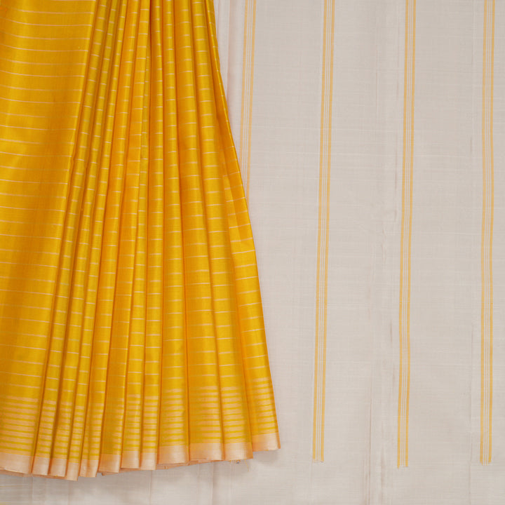 Hayagrivas Handloom Yellow Kanjivaram Silk Saree KBF713G1-1