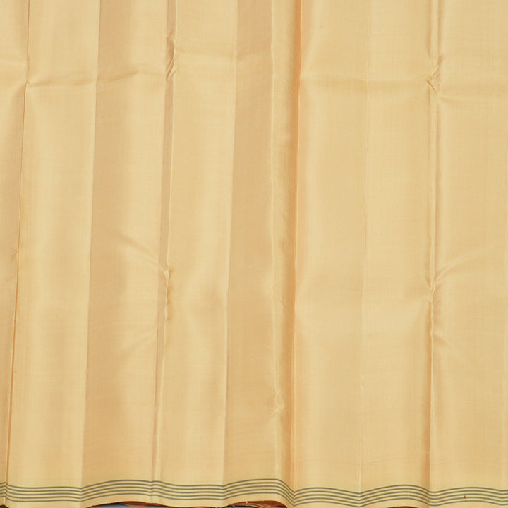Hayagrivas Handloom Rust Orange Kanjivaram Silk Saree with Sandal Border KBF713G4-1