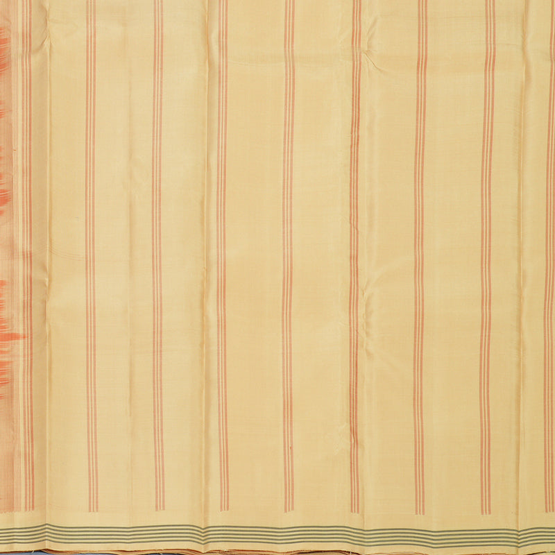 Hayagrivas Handloom Rust Orange Kanjivaram Silk Saree with Sandal Border KBF713G4-1